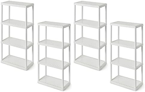 Gracious Living 4 Shelf Fixed Height Light Duty Storage Unit, 4 Pack by GraciousLiving
