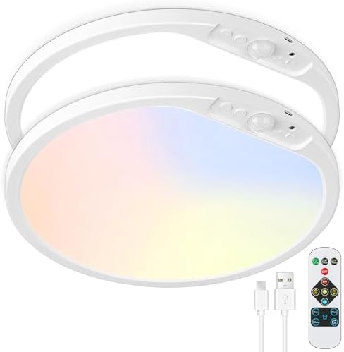 2Pack 12" Rechargeable Motion Sensor LED Ceiling Light by SunRider