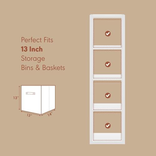 Furinno Cubicle Record Player Stand, 4-Cube Vinyl Record Storage - Image 7