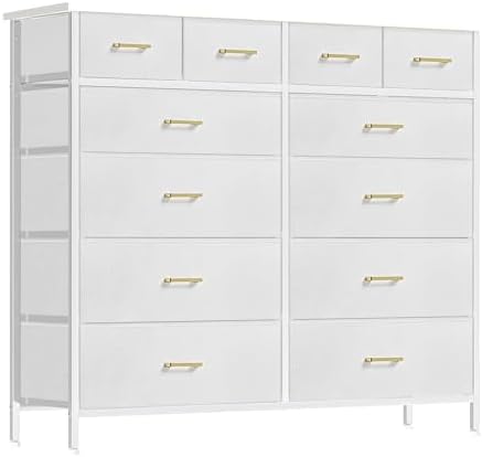 VASICAR Chest of Drawers for Bedroom 12 Deep Drawers Tall Fabric Dresser by VASICAR