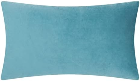 JWH 3D Flower Throw Pillow Cover, Turquoise Blue, 12x20 Inch - Image 2
