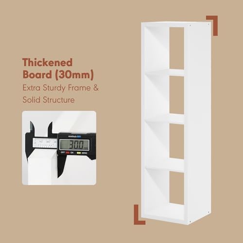 Furinno Cubicle Record Player Stand, 4-Cube Vinyl Record Storage - Image 6