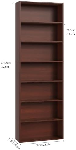 FACBOTALL 82" Tall Bookshelf Bookcase, 7-Tier Open Display Shelves - Image 3