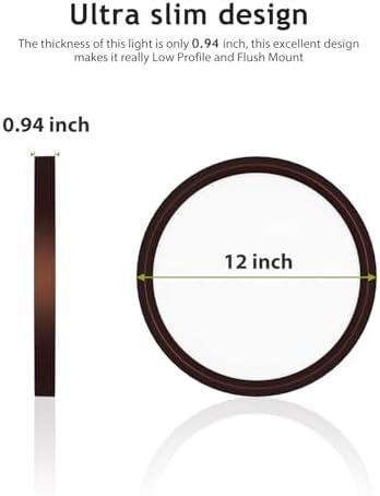 hepside 2PACK Flush Mount LED Ceiling Light Fixture Oil Rubbed Bronze, 12Inch - Image 6