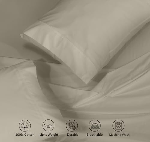 RUVANTI 100% Cotton Queen Sheets, Percale Queen Sheet Set - Image 4