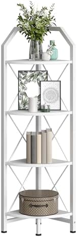 4-Tier Corner Shelf, Industrial Corner Bookshelf, 47.6" Corner Storage Stand - Image 6