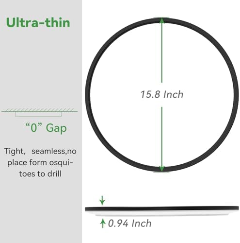 hepside 15.8INCH Big Dimmable Flush Mount Ceiling Light Fixture Black, 3CCT - Image 6