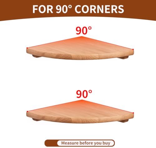 Corner Floating Shelves Set of 2, 12 Inch Solid Wood - Image 5