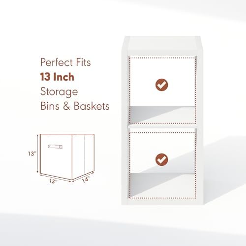 Furinno Cubicle Record Player Stand, 2-Cube Vinyl Record Storage - Image 2