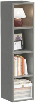 Zenira 4-Tier Bookcase, 4 Cube Storage Organizer, Narrow Bookcase by ZENIRA