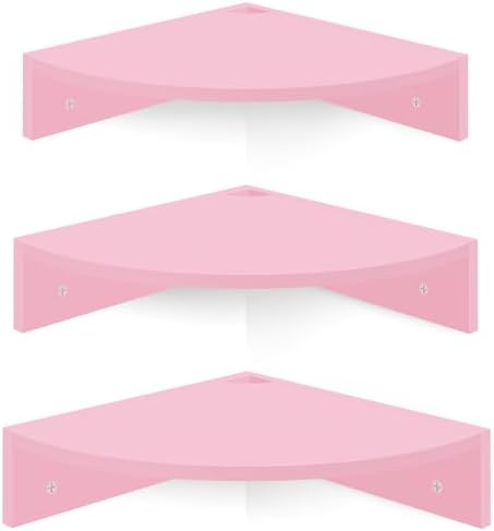 Homode Corner Shelf Wall Mount, 3 Tier Wood Corner Hanging Shelves, Living Room by Homode