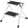 VEVOR Step Ladder 2-Step 330lbs Capacity, Ergonomic Folding Steel Step Stool by VEVOR