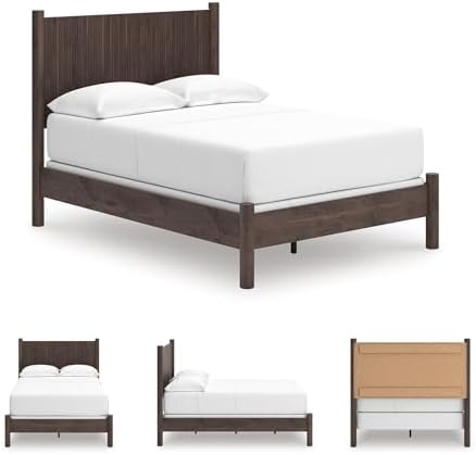 Signature Design by Ashley Brown Wood Full Panel Bed, Reeded Headboard - Image 6