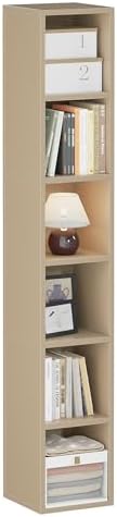 Zenira Corner Bookcase, Tall Narrow 6 Cube Storage Organizer, 6 Tier Shelf by ZENIRA