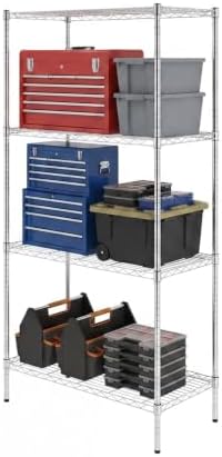 SafeRacks 4-Tier NSF Wire Shelving Unit, No Wheels by SafeRacks