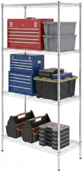 SafeRacks 4-Tier NSF Wire Shelving Unit, No Wheels by SafeRacks