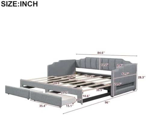 Twin XL to King Size Extendable Daybed - Image 2