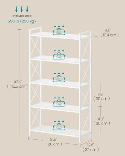 SONGMICS 5-Tier Steel Storage Rack, Shelving Unit - Image 3