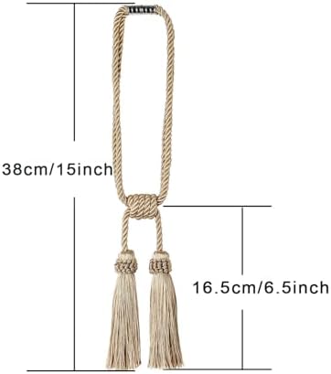 Magnetic Curtain Tiebacks Handmade Tassel Drapery Holdback - Image 2