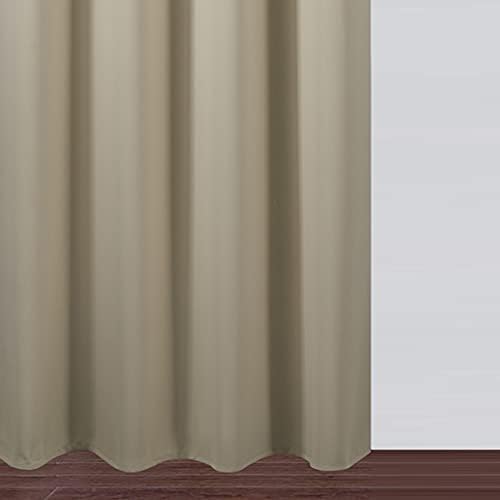 LEMOMO Blackout Curtains 66 x 95 inch/Beige Curtains Set of 2 Panels/Thermal - Image 9