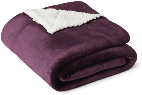 Amazon Basics Reversible Sherpa Throw Blanket, Velvety Flannel, Ultra Soft by AmazonBasics