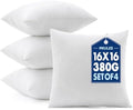 MIULEE 16x16 Pillow Inserts 4 Pack, 100% Virgin Fiber Filling Throw Pillows by MIULEE