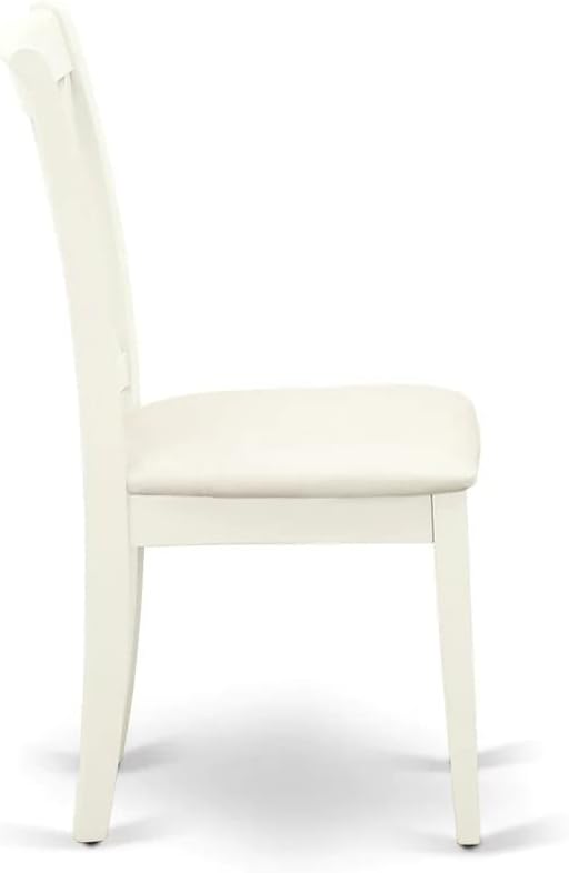 East West Furniture LGCL5-LWH-C 5 Piece Kitchen Table & Chairs Set Includes a Rectangle Dining Table with Butterfly Leaf and 4 Linen Fabric Dining Room Chairs, 42x84 Inch, Linen White