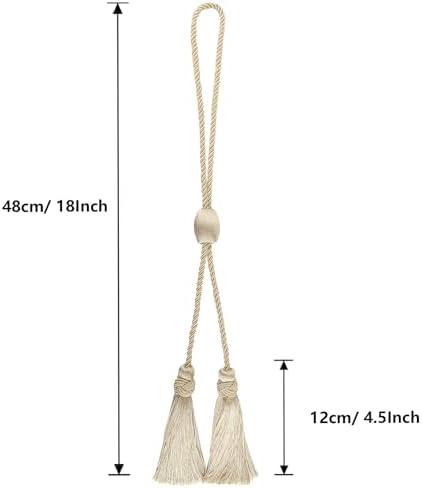 4 Pack Curtain Tiebacks with Tassel, Decorative Curtain Holdback - Image 2