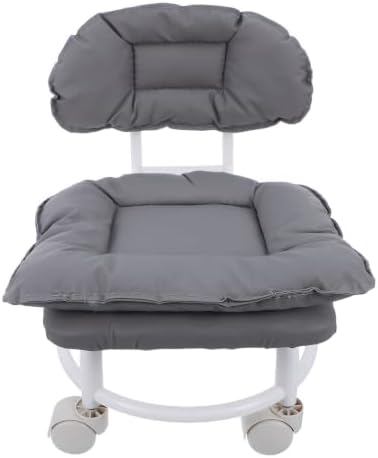 Rolling Work Stool with Backrest, Padded Plastic Seat by GALPADA