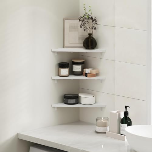 Furinno Rossi Triangle Corner Floating Shelves, Wall Mount Display Shelf - Image 2