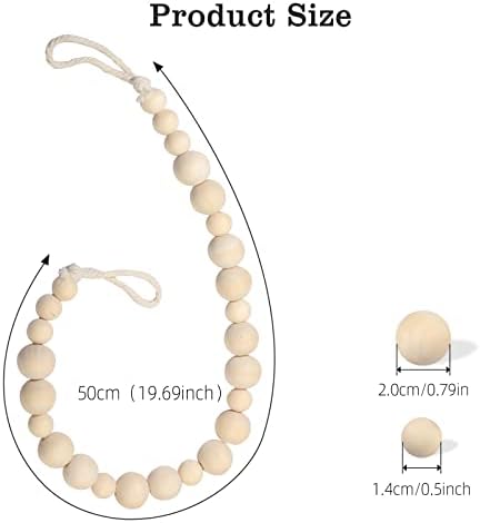 Hion 4 Pack Wood Bead Curtain Tiebacks Holdbacks - Image 2