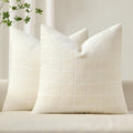 MIULEE Christmas Cream Plaid Decorative Throw Pillow Covers by MIULEE
