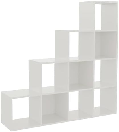 OSCHF Ladder Cube Storage Bookcase, 10-Cube Corner Shelf - Image 3