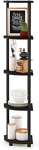 Furinno TURN-N-TUBE Corner Shelf, 5-Tier Corner Bookshelf, Open Storage Shelves - Image 6
