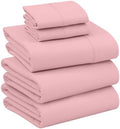 RUVANTI 100% Cotton Split King Sheets, Percale Sheet Set, Bridal Rose by Ruvanti