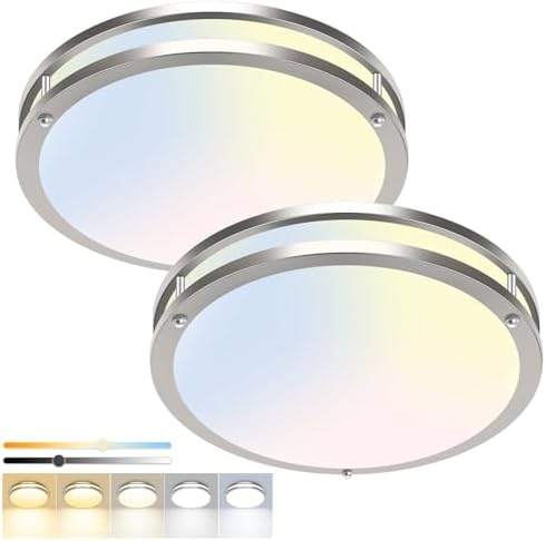 hepside 2 Pack Flush Mount Ceiling Light Fixture, Dimmable & 5CCT Ceiling Light by Hepside