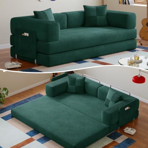 78.8" Boneless Couch for Living Room, Futon Sleeper Sofa Bed by Fancyfire
