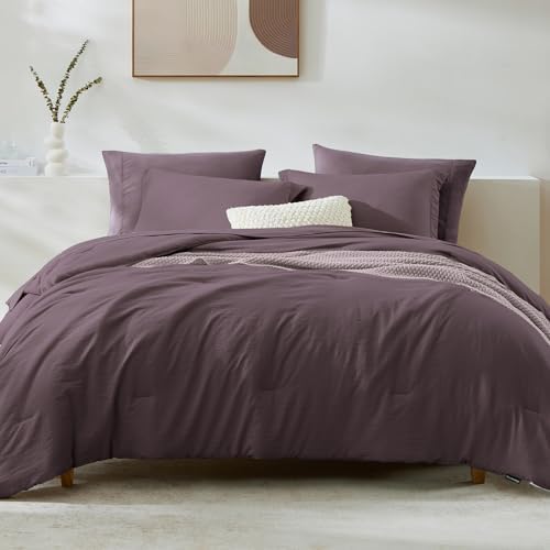 Twin XL Comforter Set- 5 Pieces Prewashed Bed in a Bag Twin Bedding Sets by WRENSONGE