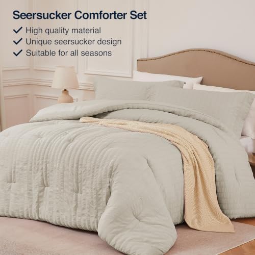 Quataly Full Comforter Set Seersucker Lightweight Bed Set - Image 4