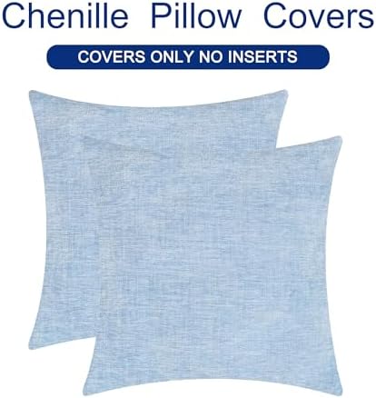 CaliTime Decorative Couch Throw Pillow Covers 24 X 24 Inches Baby Blue - Image 6