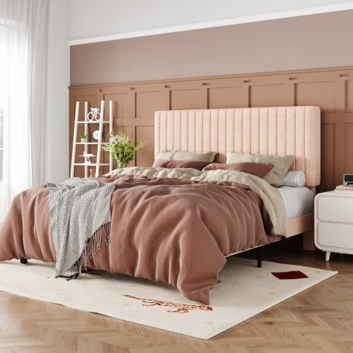 Allewie Queen Bed Frame, Upholstered Platform Bed by Allewie