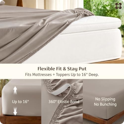 Bedsure PureWoven Rayon Derived from Bamboo, California King Sheet Sets - Image 5
