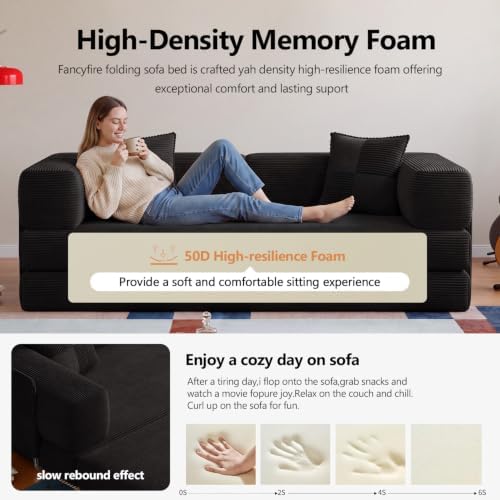 78.8" Boneless Couch for Living Room, Futon Sleeper Sofa Bed - Image 4