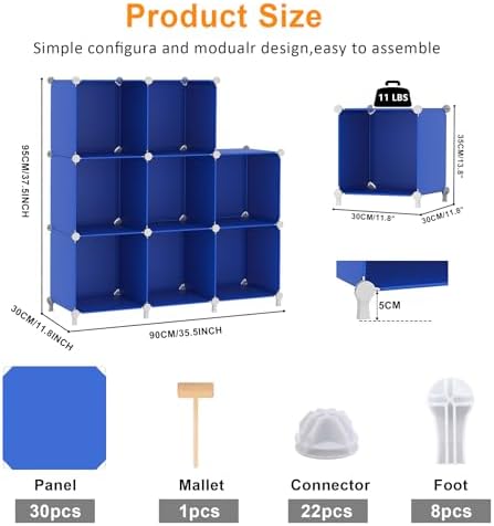 AWTATOS Cube Storage Organizer, 8 Cube Closet Organizers Stackable - Image 6