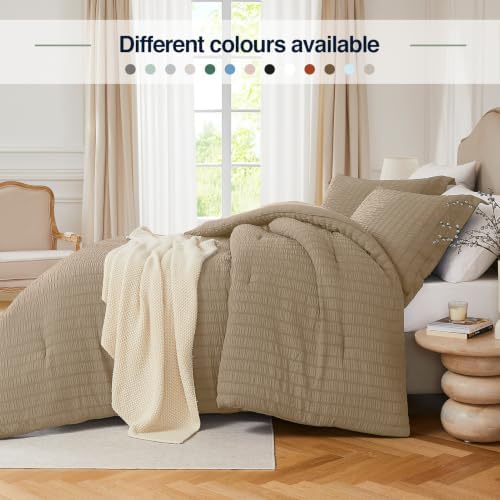 Quataly Oversized Queen Comforter Set 3PCS Seersucker Lightweight Bed Set - Image 6