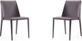Manhattan Comfort Paris Grey Saddle Leather Dining Chair (Set of 4), Grey