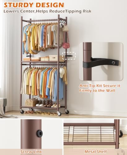 HOMIDEC Clothes Rack, 79.7" Double-Tier Clothing Rack - Image 4
