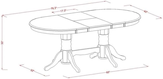 East West Furniture VANO9-OAK-W 9 Piece Kitchen Table Set Includes an Oval Dining Table with Butterfly Leaf and 8 Dining Room Chairs, 40x76 Inch, Oak
