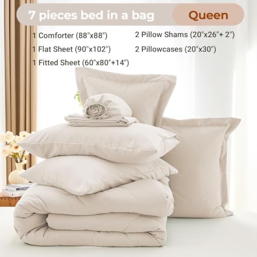 MUXHOMO Queen Comforter Set 7 Pieces, Soft Bed in a Bag - Image 5