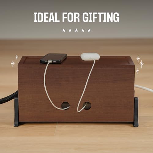 COREMINDED Extra Large Cable Management Box, Wood Cord Hider Box & Organizer - Image 3